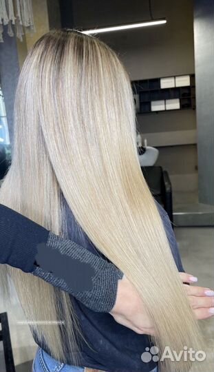 Волосы натуральные славянка 53 см блонд без капсул