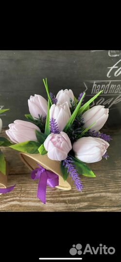 Мыло ручной работы. Букеты тюльпанов