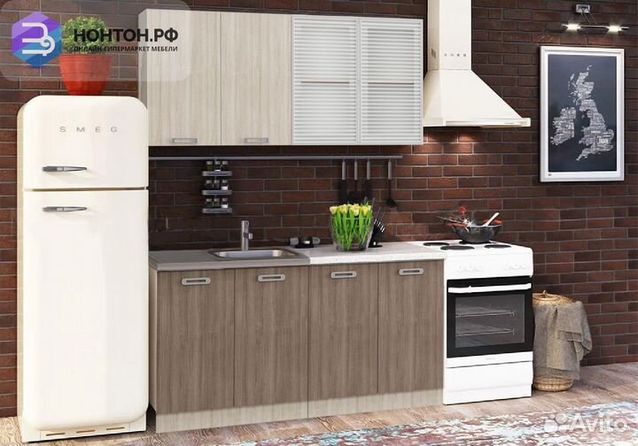 Кухня Катя 1.6 м ясень шимо светлый / ясень шимо т