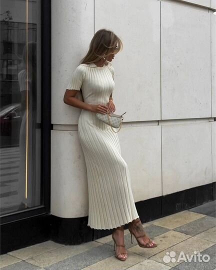 Новое Платье длинное лапша в рубчик 42,44,46,48