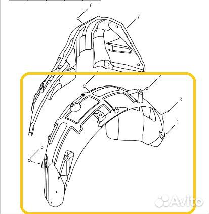 Подкрылок задний правый Geely Coolray Sx11 SX11