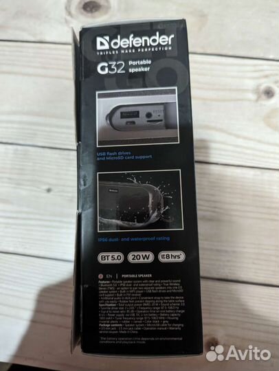 Портативная колонка defender g32 2 штуки