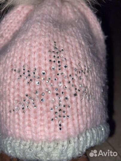 Шапка зимняя для девочки 48-50-52