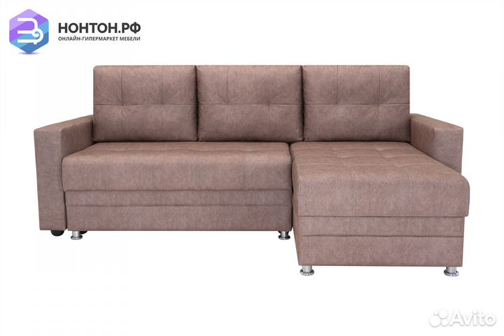 Диван угловой тик-так Гамбург коричневый