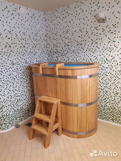 Купель деревянная с пластиковой вставкой