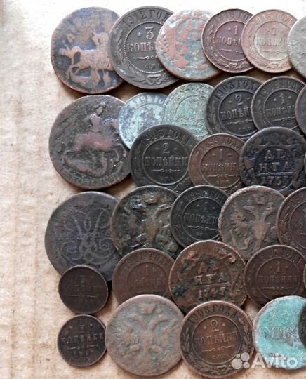 Старинные медные монеты 50 штук (лот-27 )