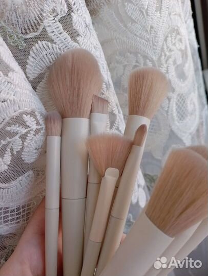 Новый набор кистей для макияжа с натуральн. ворсом