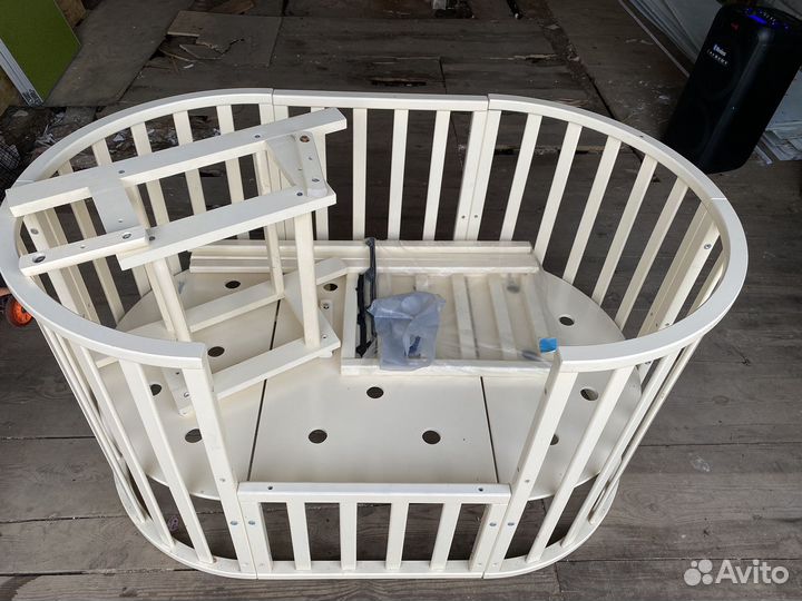 Детская кроватка трансформер круглая