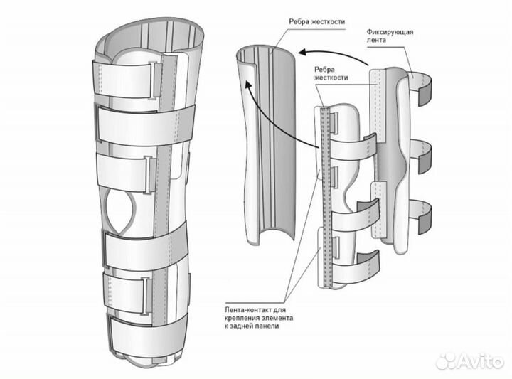 Тутор на коленный сустав. Orto knee splint SKN 401