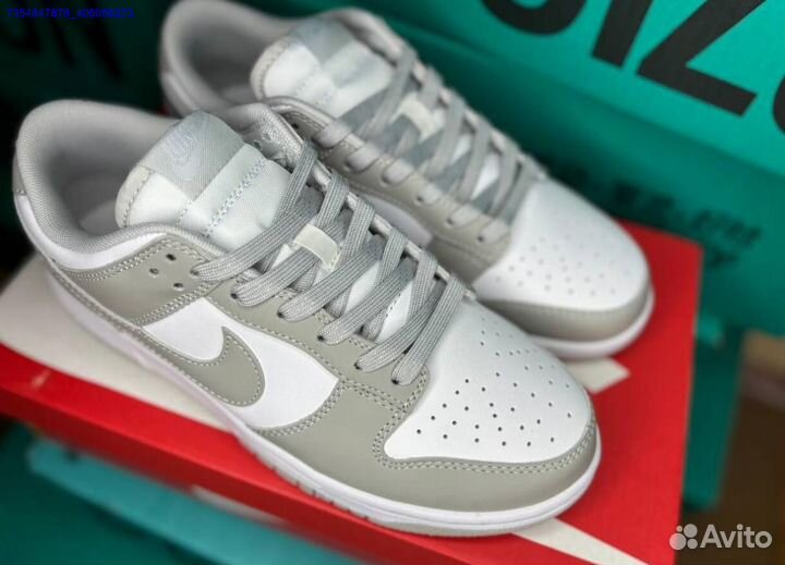 Кроссовки Nike Dunk Low Grey Fog Poizon оригинал