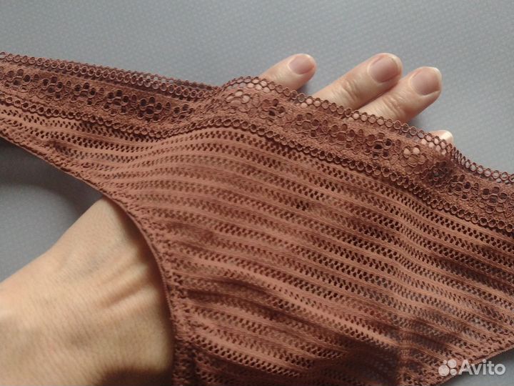 Новые женские трусы стринги Oysho M/44-46 коричнев