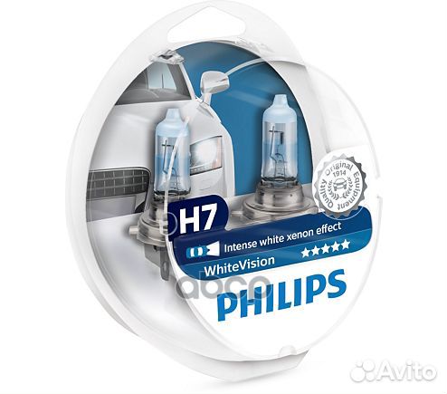 Лампа Philips 12-55 Вт. H7 WhiteVision галогено