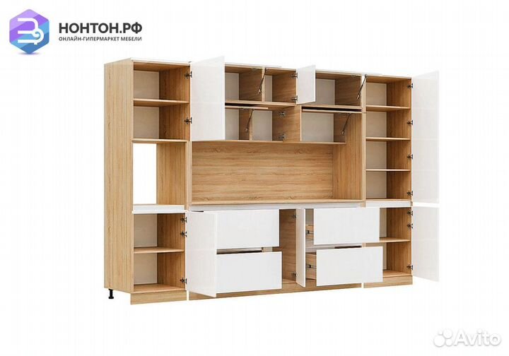 Кухня Карина №1 белый глянцевый / сонома