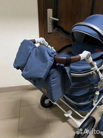 Коляска трансформер 3 в 1 luxmom 518 синий