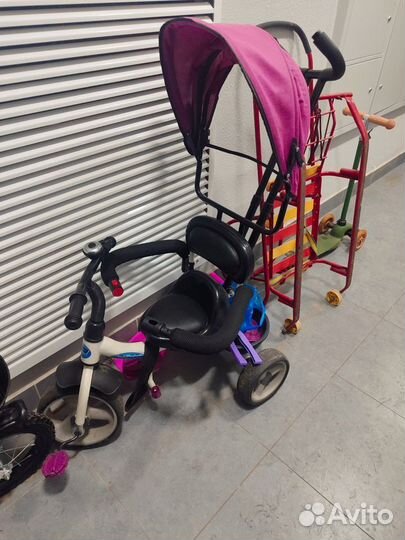 Детский велосипед с родительской ручкой