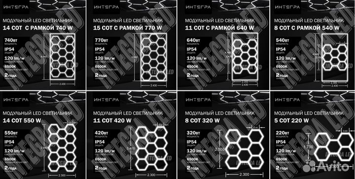 Светильники Соты LED Освещение Для Детейлинга