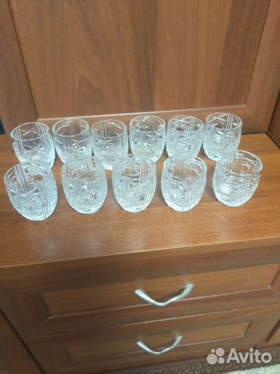 Фужеры хрустальные СССР для вина 10 штук