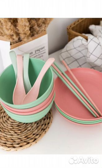 Набор многоразовой посуды, на 4 персоны