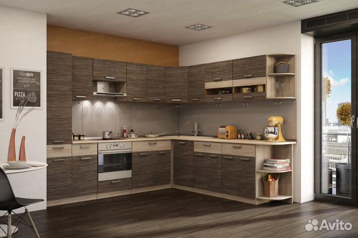 Кухня Зебрано модульная (2,8м*2,5м)