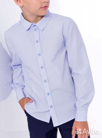 Рубашка голубая 140