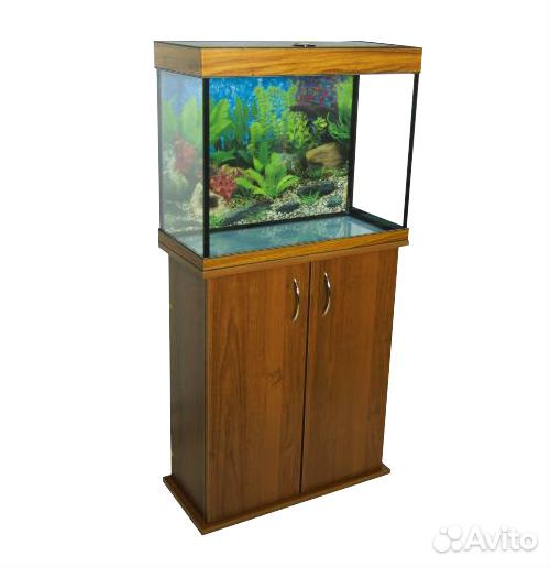 Аквариум 70 литров орех с тумбой