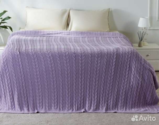 Плед покрывало вязаный