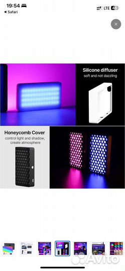 Компактный видеосвет ulanzi lt002 rgb ргб