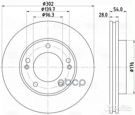 Диск тормозной перед Trialli 528 ND6059K