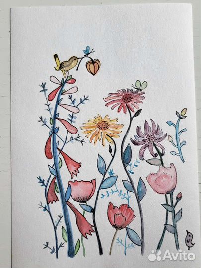Картины акварель, 18 на 13 см