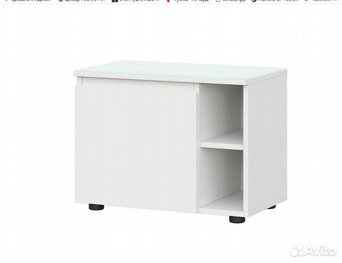 Тумба тв подвесная белая