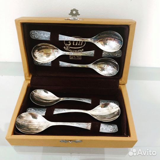 Мельхиоровые чайные ложки зиш СССР 6 шт