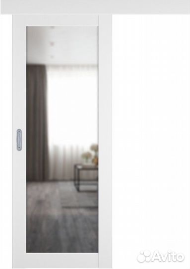 Раздвижная дверь Emalex 32, (зеркало с одной сторо