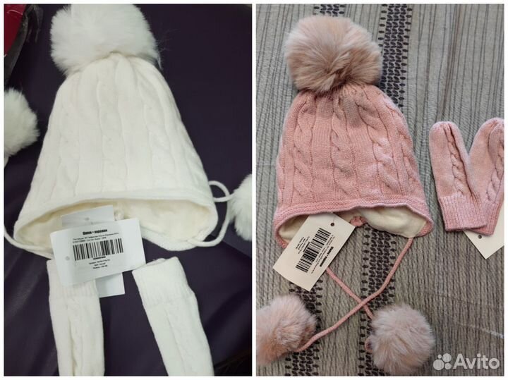 Новые комлекты шапочка+варежки