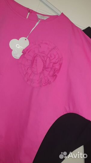 Новая блуза с цветком хлопок и брюки хлопок