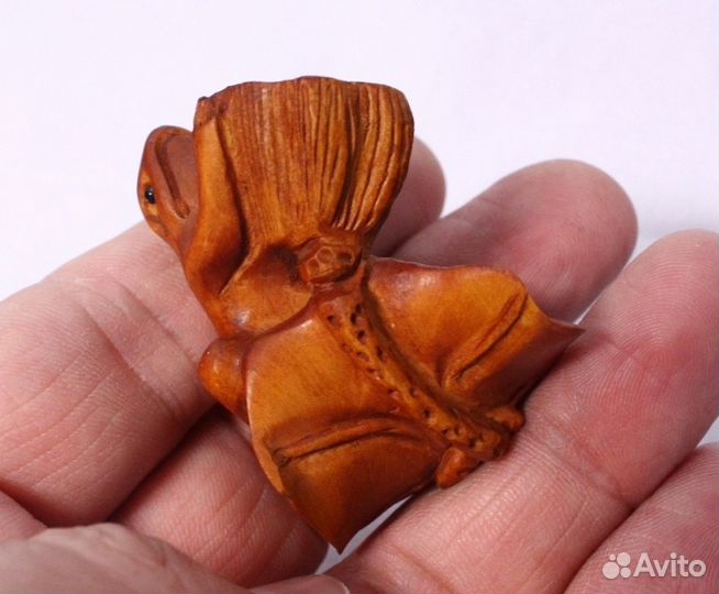 Статуэтка Лягушка - Нэцкэ из Дерева Самшит ru*102
