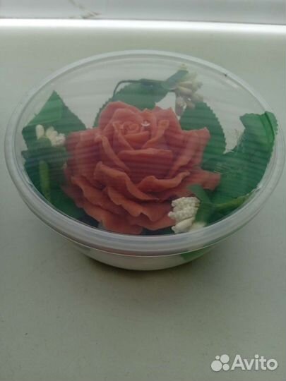 Мыло ручной работы роза в футляре