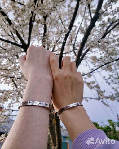 Браслеты с гравировкой парные (индивидуальный рису