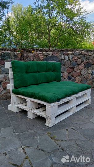 Подушки для паллет, садовых качелей цвет Зеленый