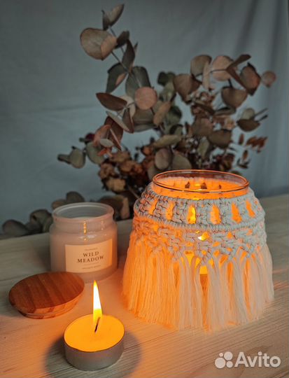 Подсвечник макраме