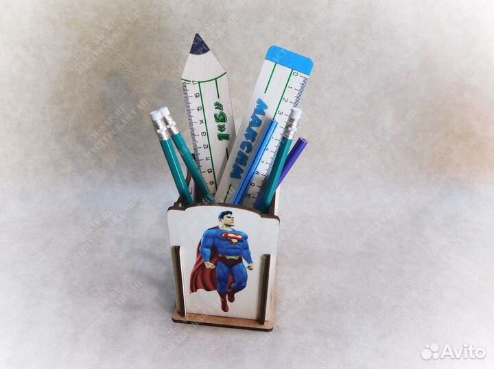 Набор: Карандашница с именной линейкой