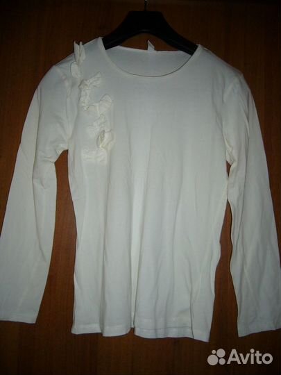 Блузки школьные белые, джемпер на р.152-164