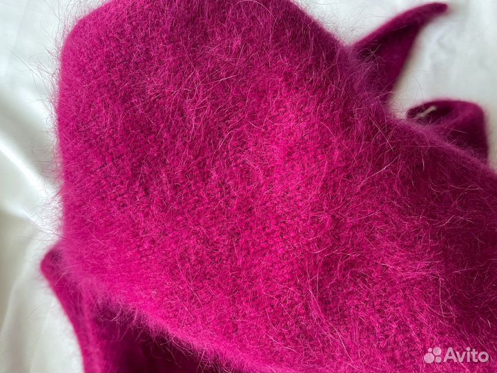 Бактус косынка комплект вязаный пух норки