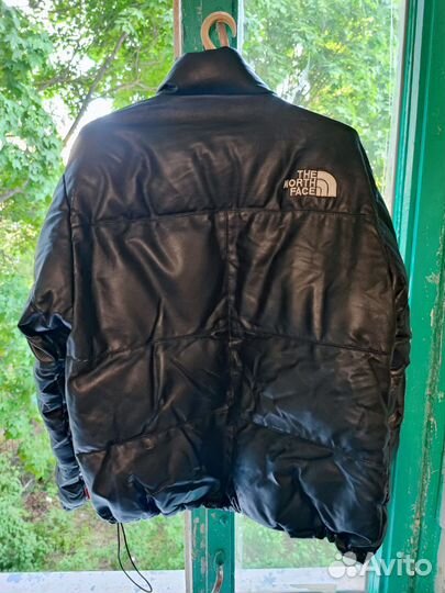 Кожаный пуховик The North Face x Supreme