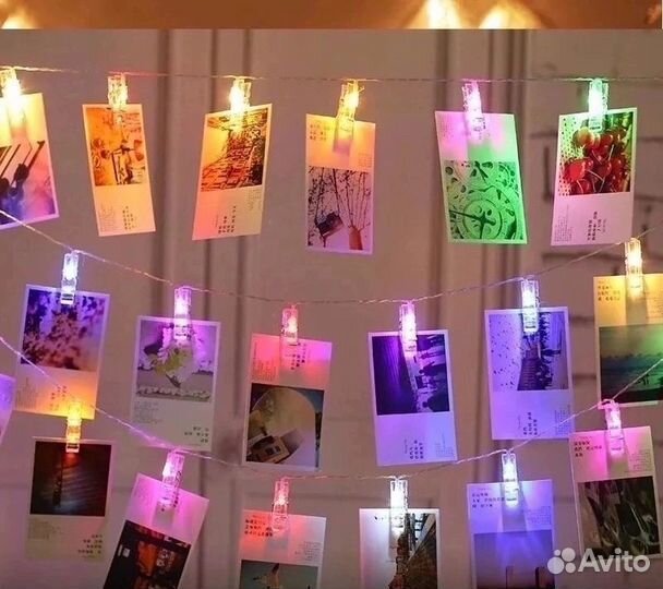 Гирлянда с прищепками