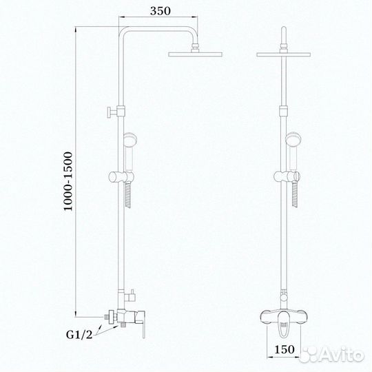 Стойка для душа Ganzer