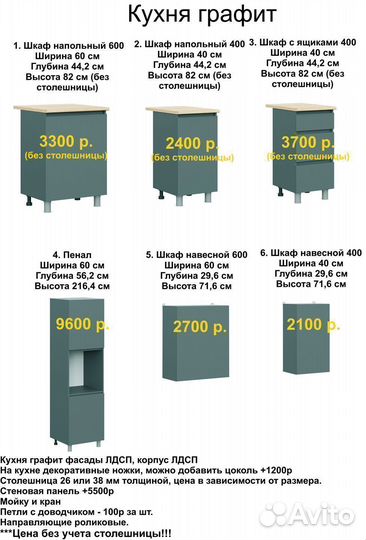 Кухня серая