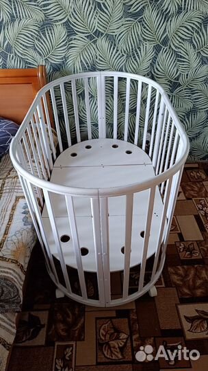 Детская кроватка с маятником круглая 9 в 1