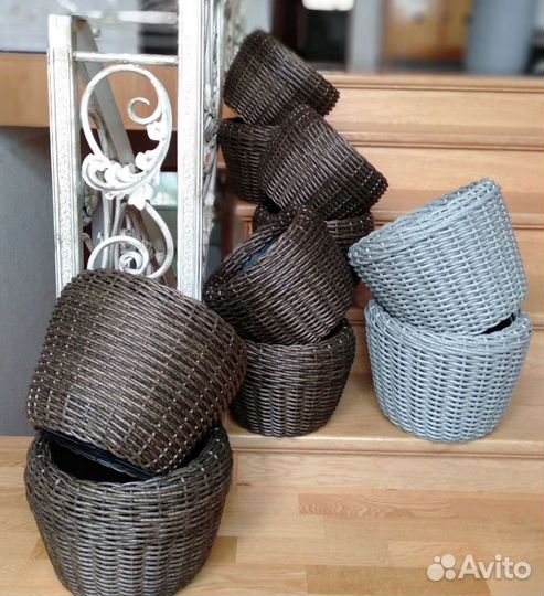 Кашпо корзины из полиротанна