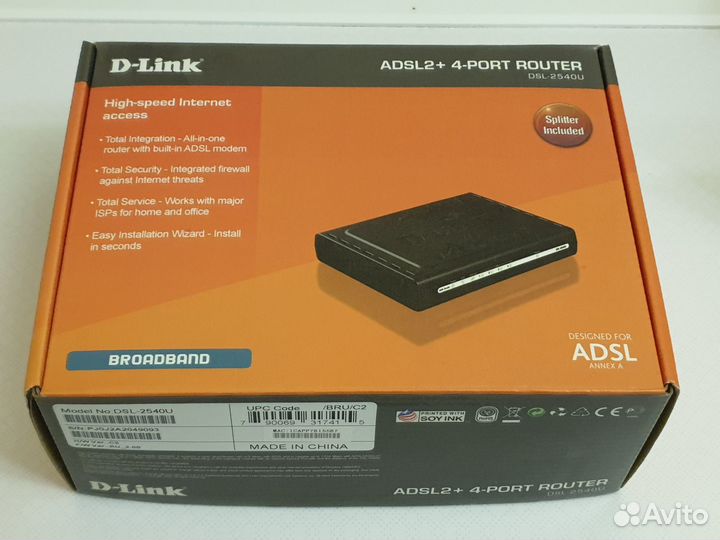 DSL-модем D-link DSL-2540U