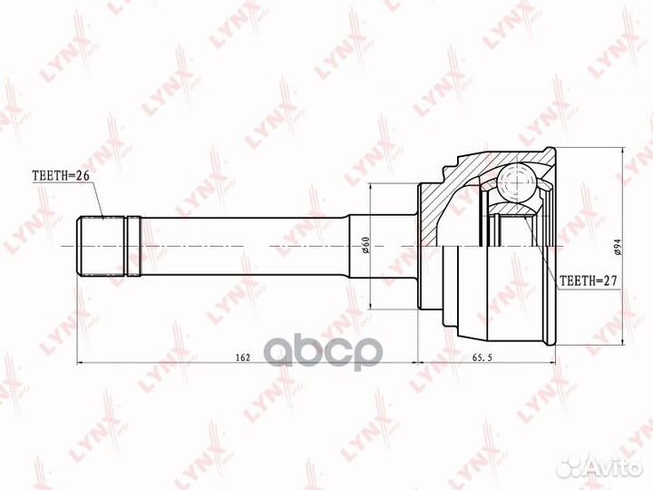 Шрус наружный перед прав/лев CO-7526 CO7526